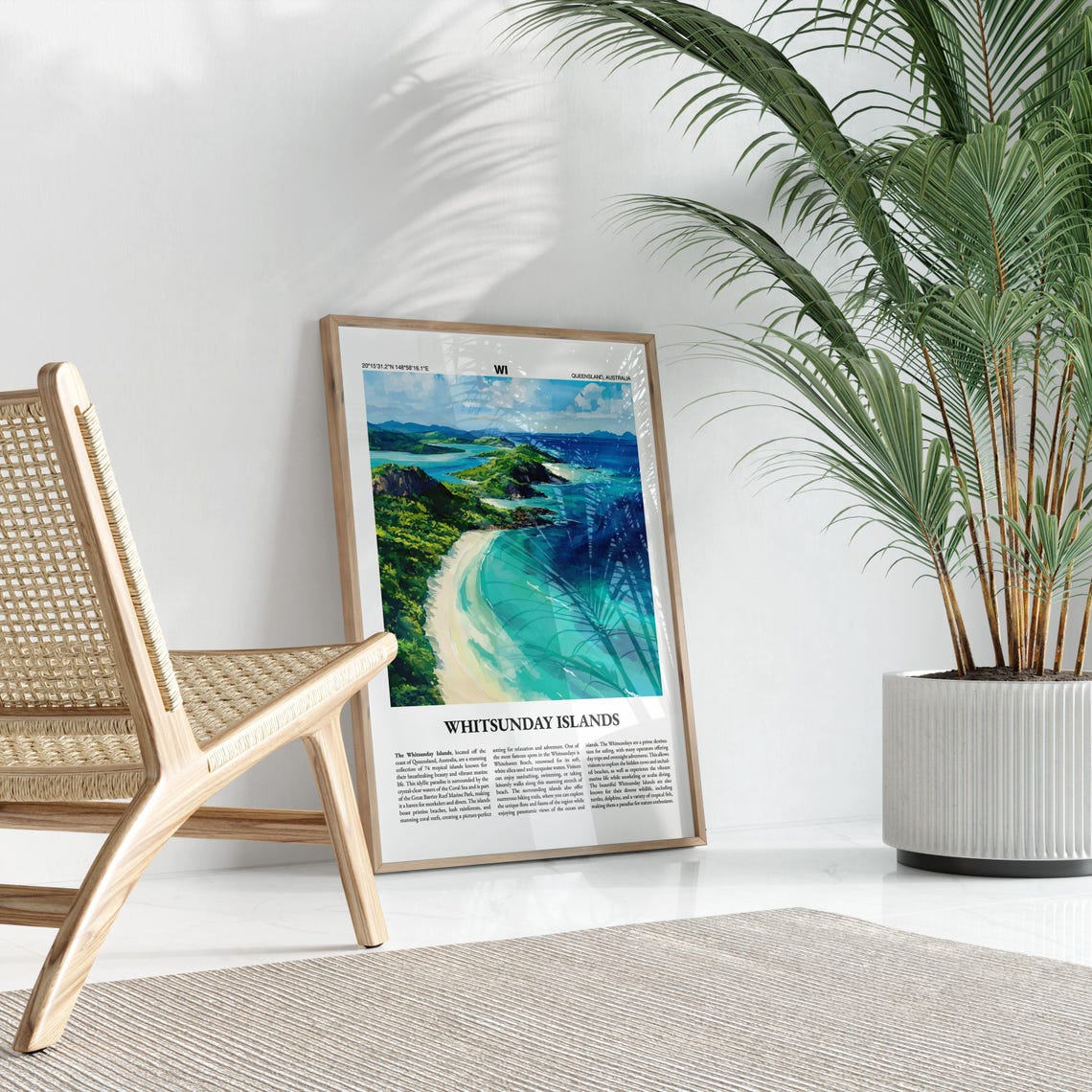 Whitsunday Islands Australia Poster Aerial Beach Islands Guide Art - Image 2