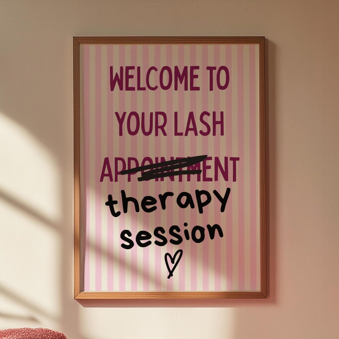 Funny Lash Tech Therapy Session Wall Art Technician Beauty Salon Decor Poster Print