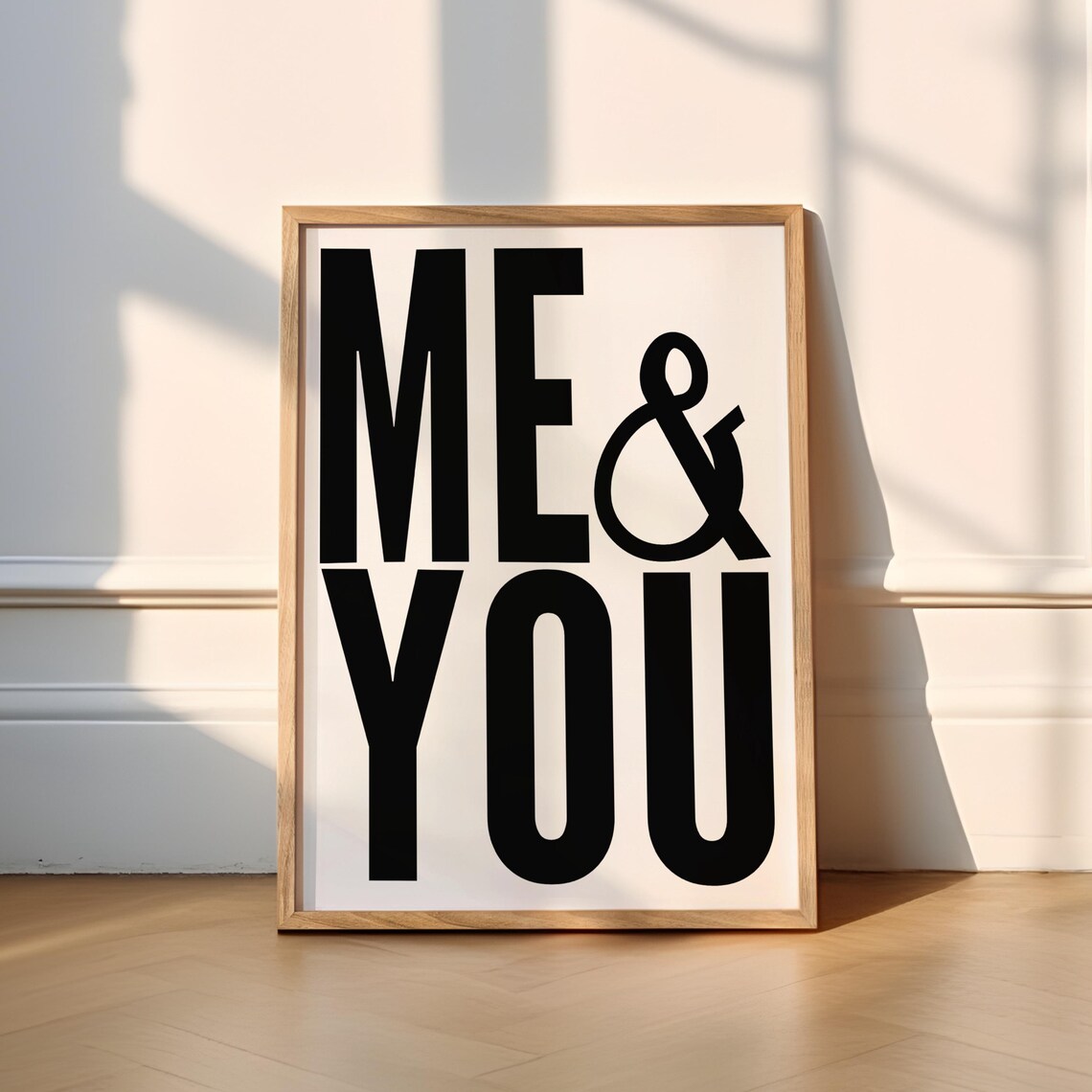 Me You Typography Love Print, Lounge Room Decor