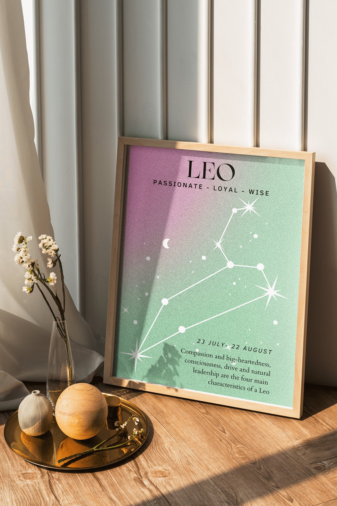 Leo Zodiac Star Sign Constellation Gradient Astrology Poster - Image 3