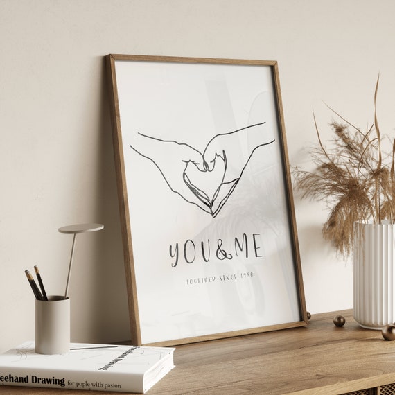 Personalised Couples Wall Art Valentines Gift For Boyfriendgirlfriend Love Hands Husband Gift Wife Gift Love Gift Birthday Gift