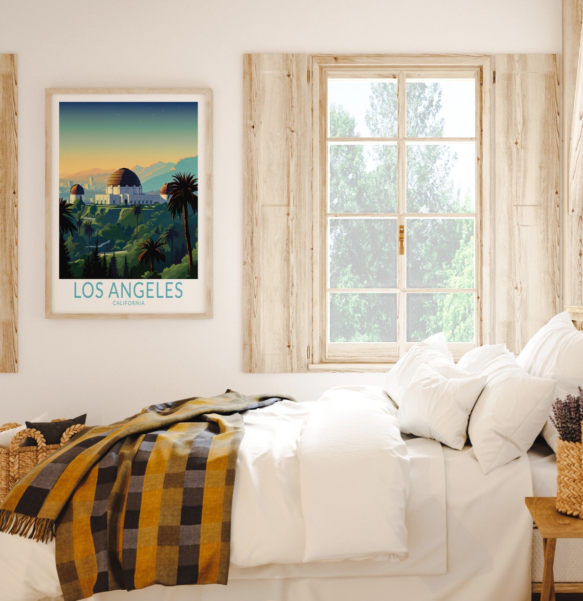 Los Angeles California Griffith Observatory Sunset Skyline Poster - Image 2