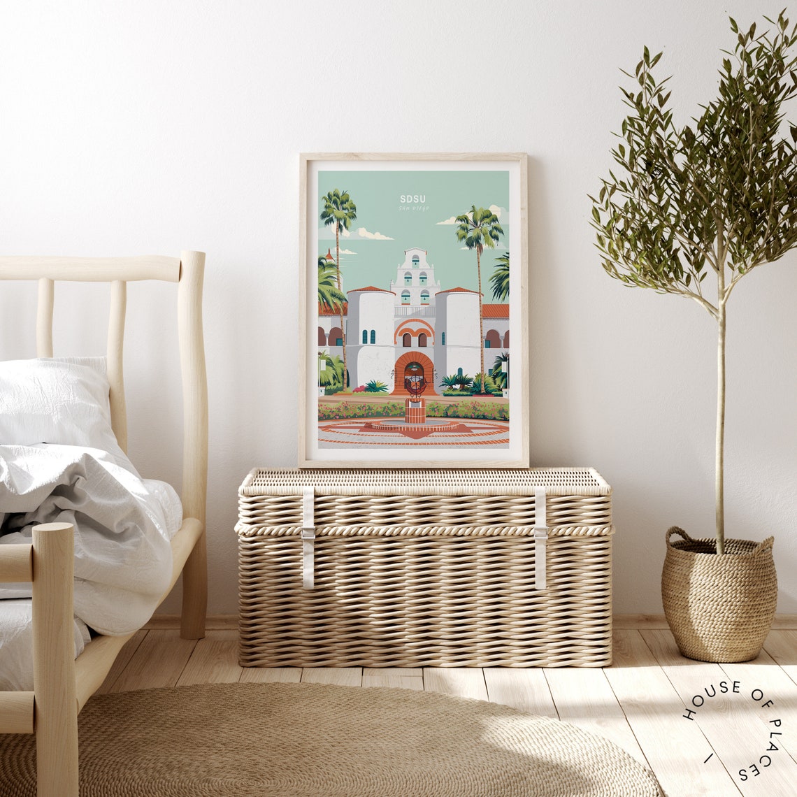 San Diego State University SDSU Campus Hepner Hall Travel Poster - Image 3
