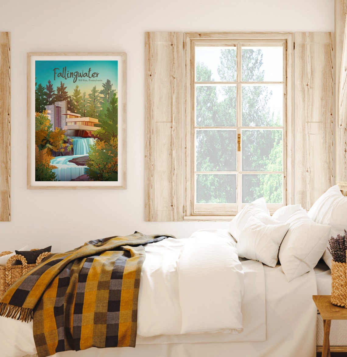 Fallingwater House Over the Waterfall Pennsylvania Architecture Poster - Image 2