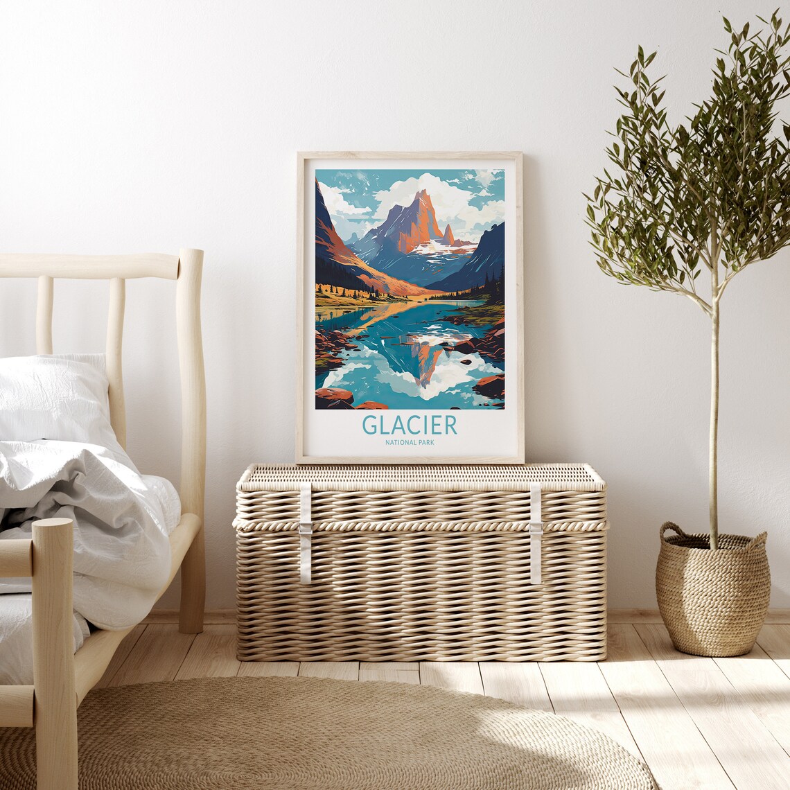Glacier National Parks Travel Poster, Wall Art Print - Image 3