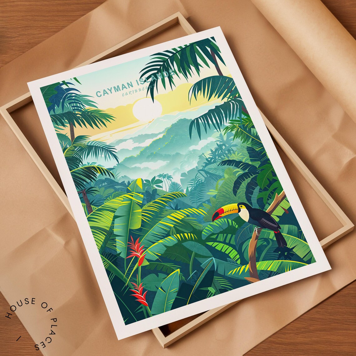 Cayman Islands Travel Poster, Caribbean Place Print - Image 2