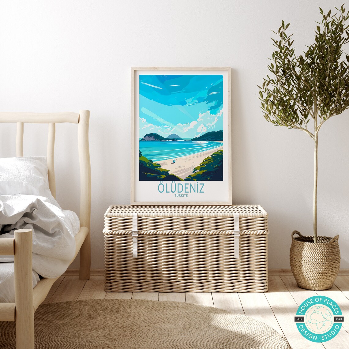 Oludeniz Turkiye Travel Poster Oludeniz Travel Poster Fethiye öLüdeniz Wall Art Decor Fethiye City Print Personalised Gift - Image 3