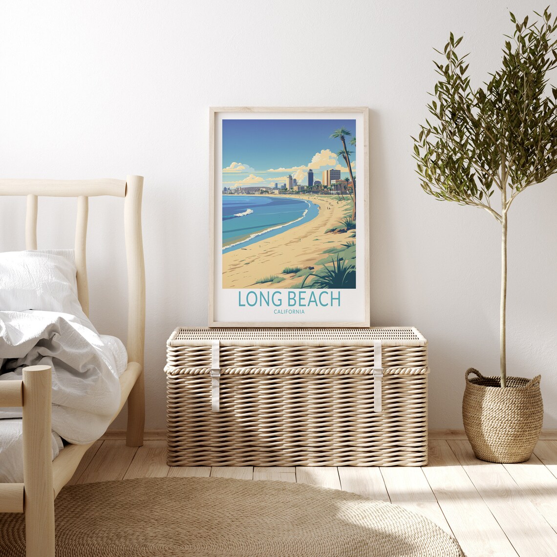 Long Beach Travel Poster, California Coastal View - Image 3