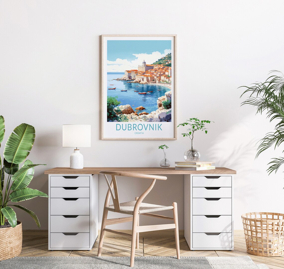 Dubrovnik Croatia Travel Poster, City Wall Decor - Image 2