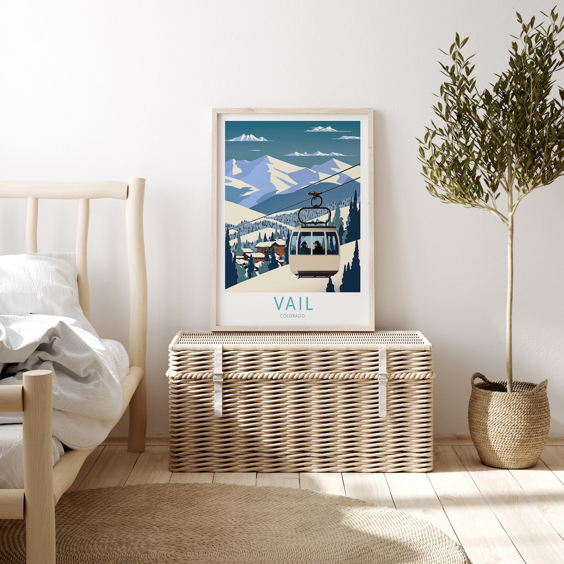 Vail Colorado Ski Travel Poster, Winter Travel Print - Image 3