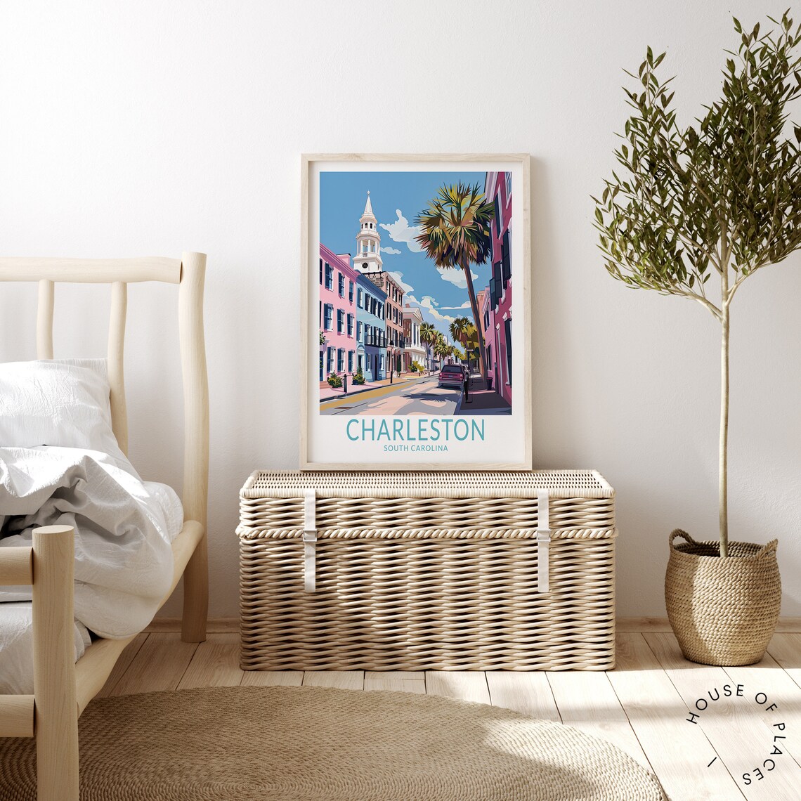 Charleston Travel Poster South Carolina Travel Wall Art Charleston Travel Home Decor Birthday Gifts Personalised Present - Image 3