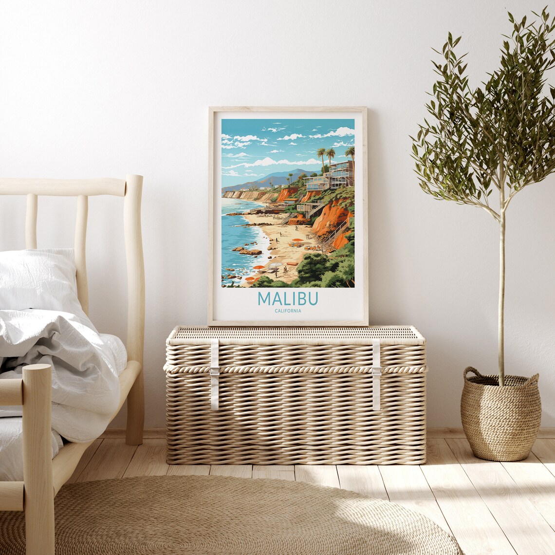 Malibu California Travel Poster, USA Wall Art - Image 3