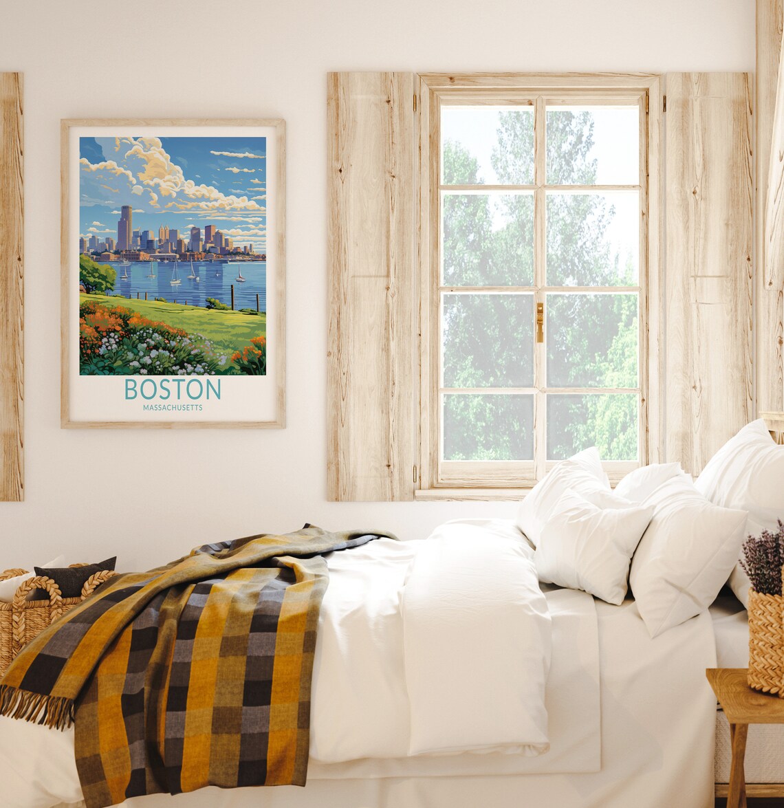 Boston Travel Poster, City Skyline Artwork - Image 2