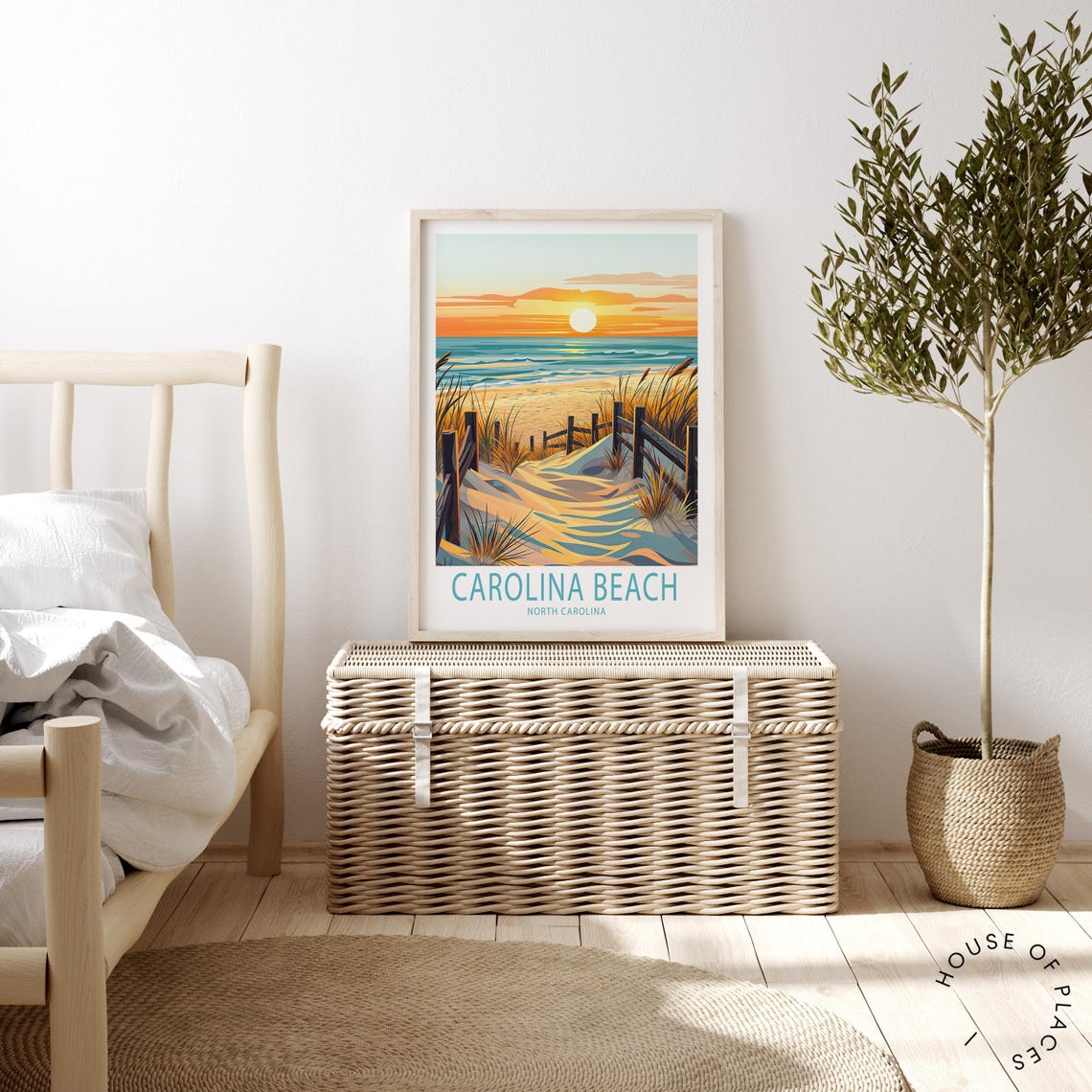 Carolina Beach North Carolina Dune Path Ocean Sunset Art Poster - Image 2