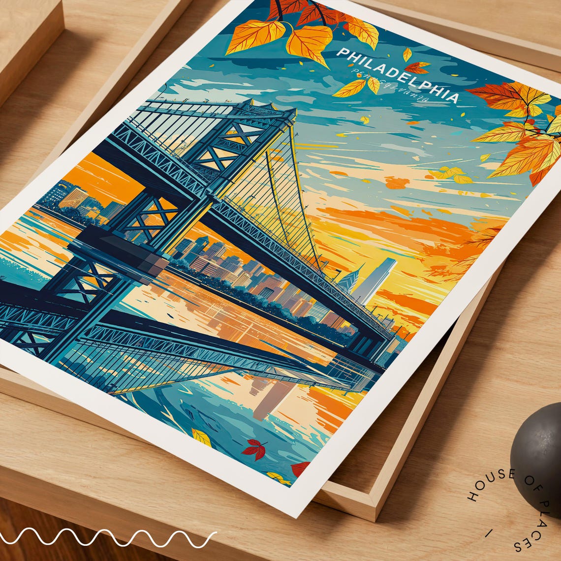 Philadelphia Pennsylvania Travel Poster Pennsylvania City Wall Art Philadelphia Travel Print Travel Gifts Birthday Gifts - Image 3