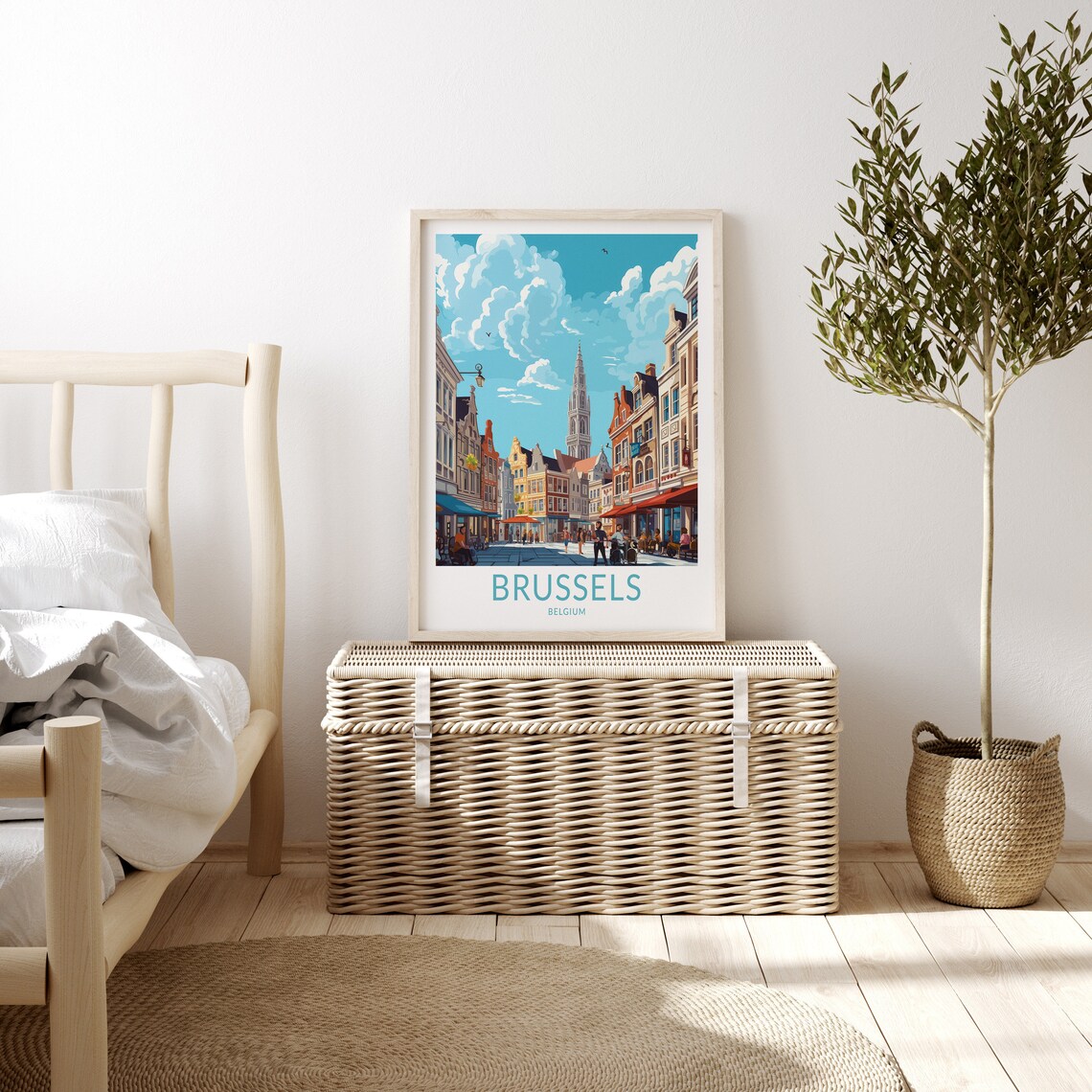 Brussels City Travel Poster, Belgium Cityscape Art - Image 3