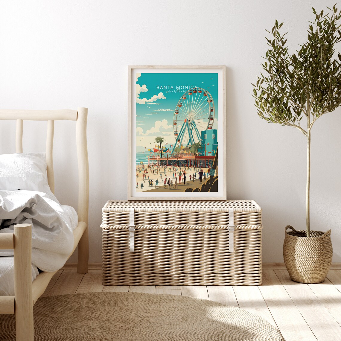 Santa Monica California Minimalist Travel Poster - Image 3