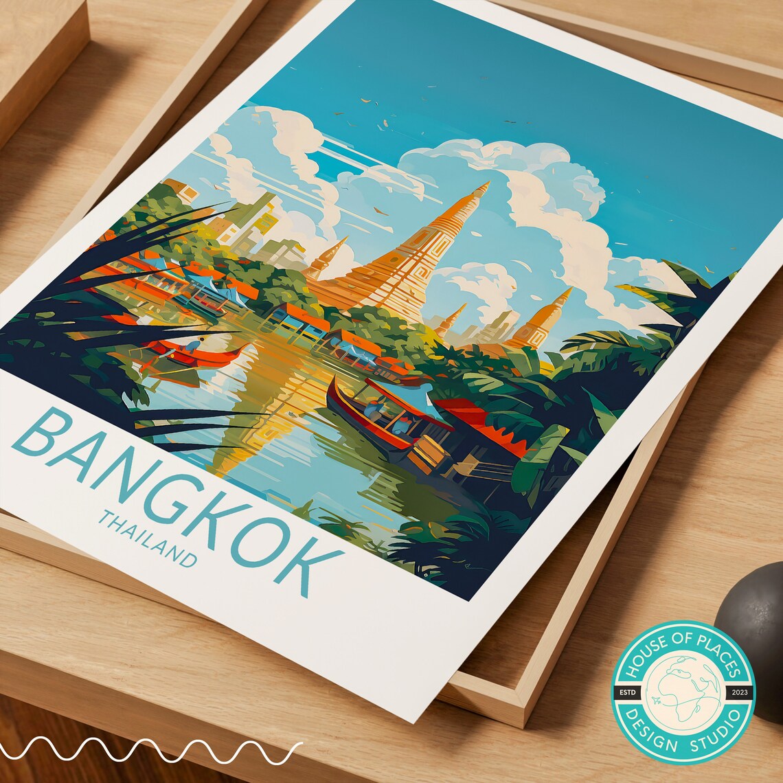Bangkok Travel Poster, Thailand Travel Poster - Image 2