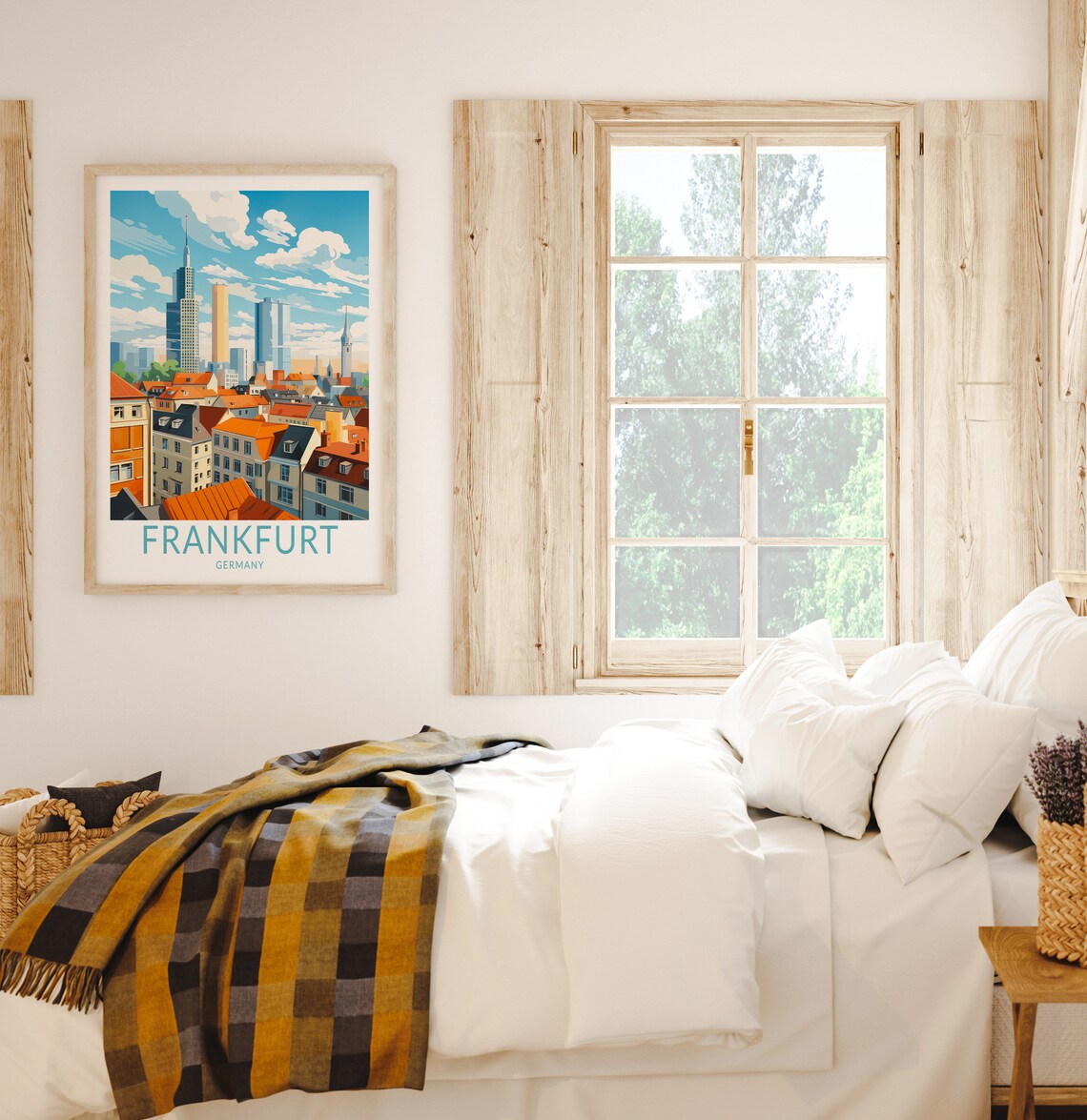 Frankfurt Germany Old Town Rooftops City Skyline Travel Poster - Image 2