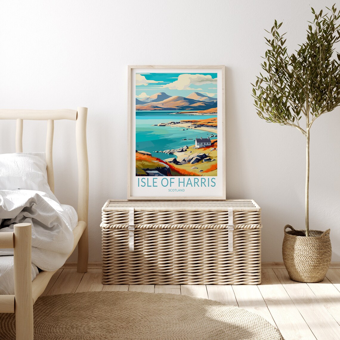 Isle of Harris Scotland Rocky Cove Cottage Coastal Art Poster - Image 3