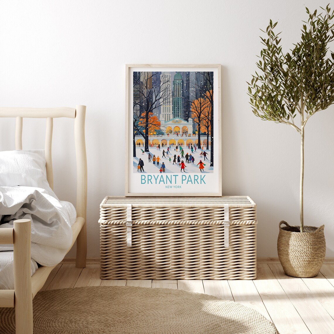 Bryant Park New York City Travel Poster, Holiday Art Print - Image 3