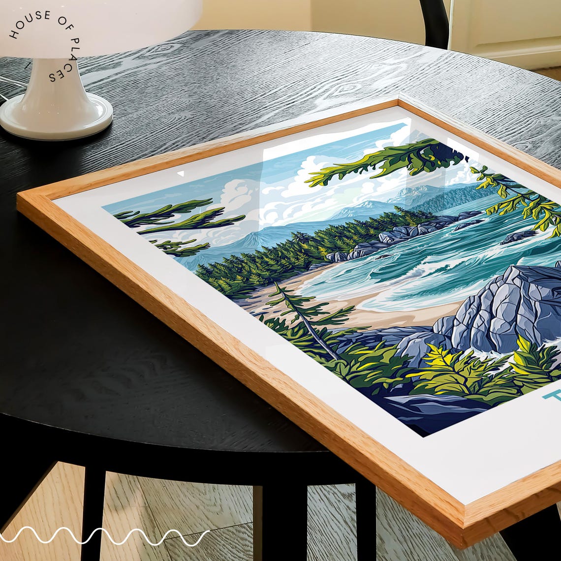 Tofino Canada Wild Rocky Cove Evergreen Forest Ocean Waves Poster - Image 2