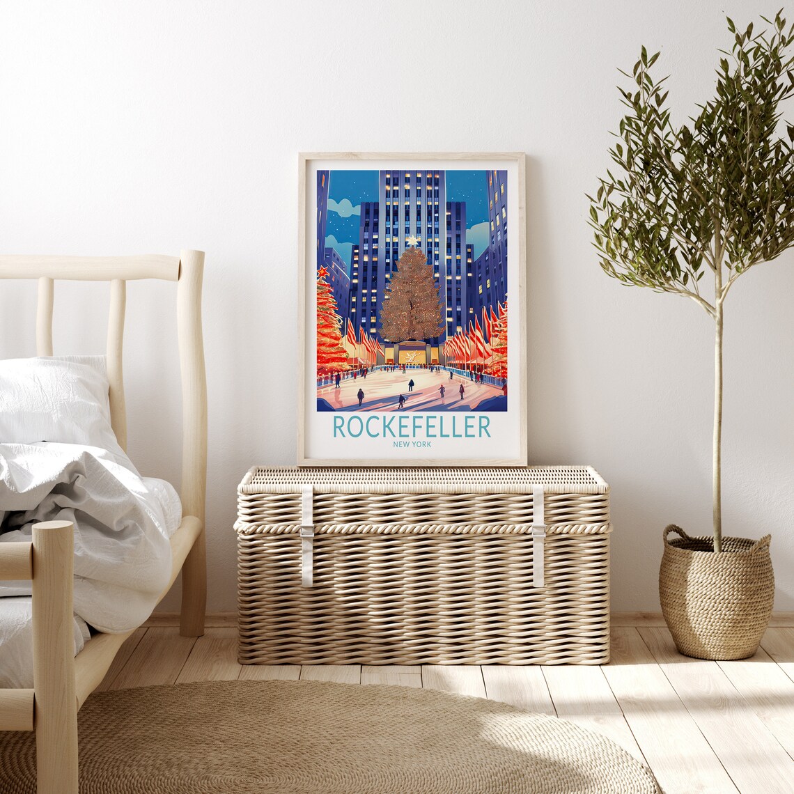 Christmas In New York Rockefeller Plaza Travel Poster - Image 3
