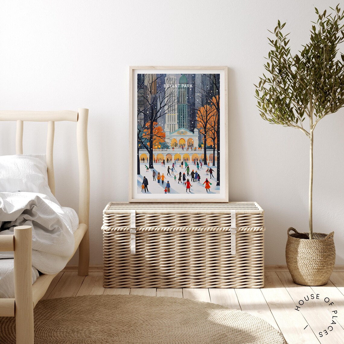 Bryant Park New York Travel Poster, Wall Art Print - Image 2