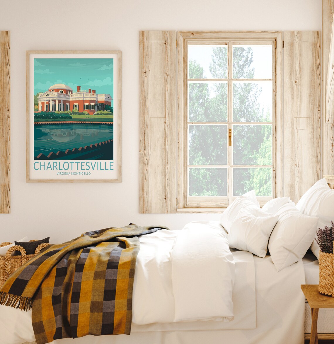 Charlottesville Monticello Travel Poster, Virginia Print - Image 2