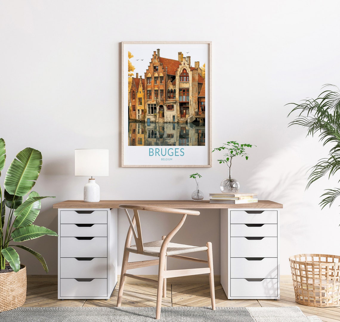 Bruges Travel Print Wall Art Bruges Belgium Travel Poster Europe Travel Poster Traveler Home Dcor Traveler Gift - Image 2