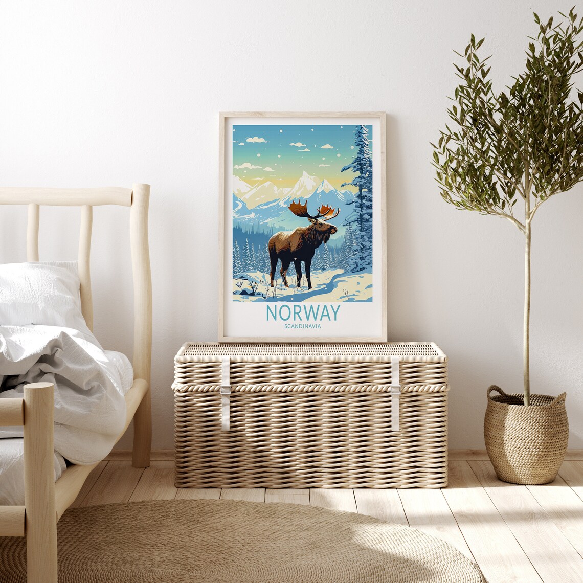 Norway Scandinavian Travel Poster, Personalized Decor - Image 3