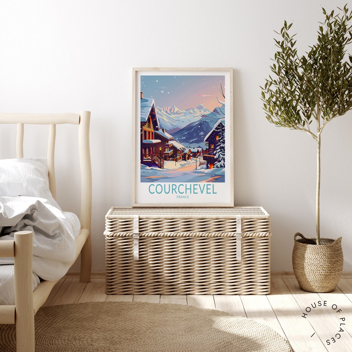 Courchevel France Travel Poster, Winter Wall Art - Image 3