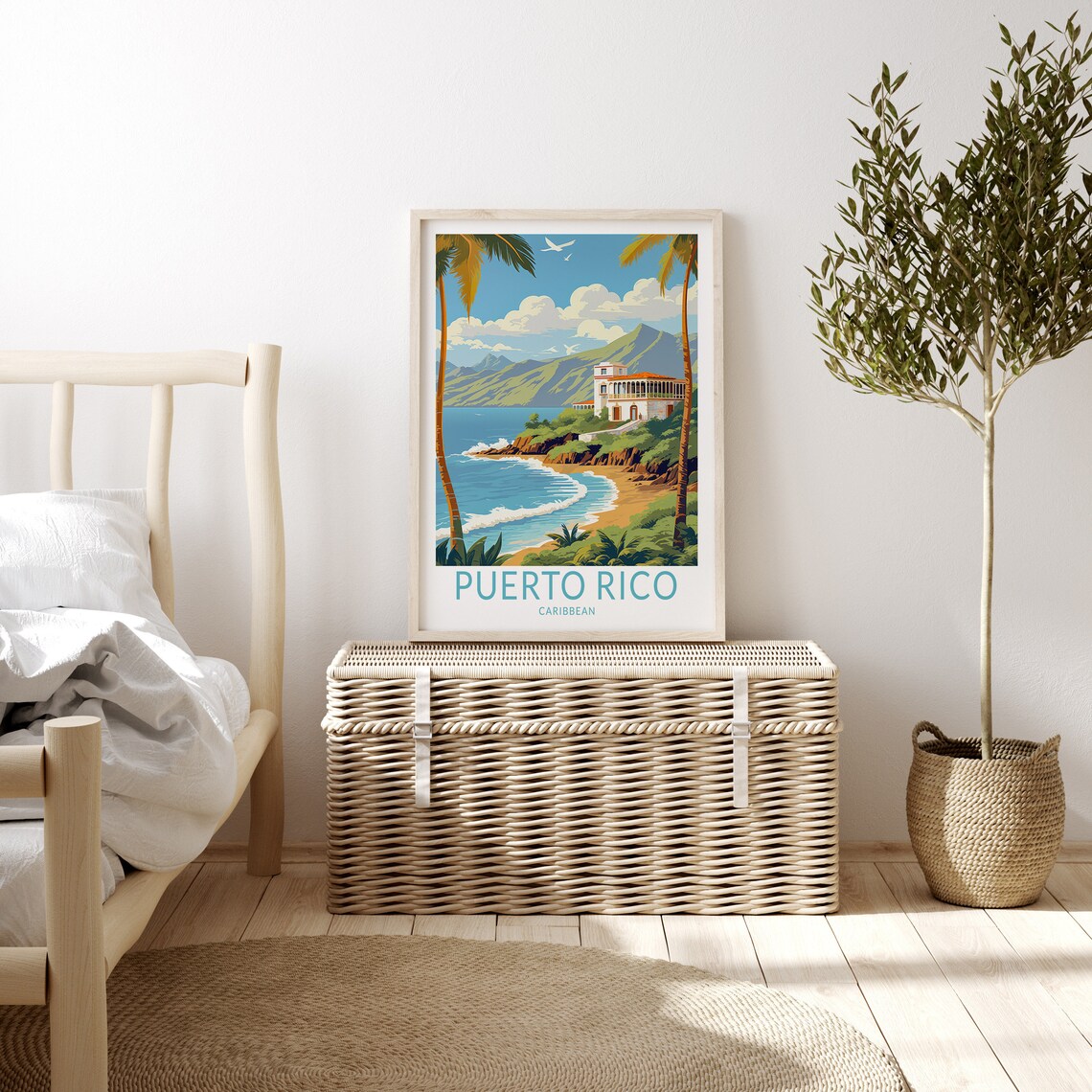 Puerto Rico Travel Poster, Caribbean Coastal Print - Image 3