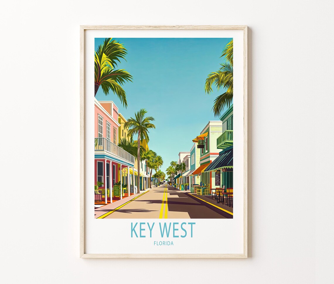 Key West Florida Travel Poster, Florida Art Print - Image 3