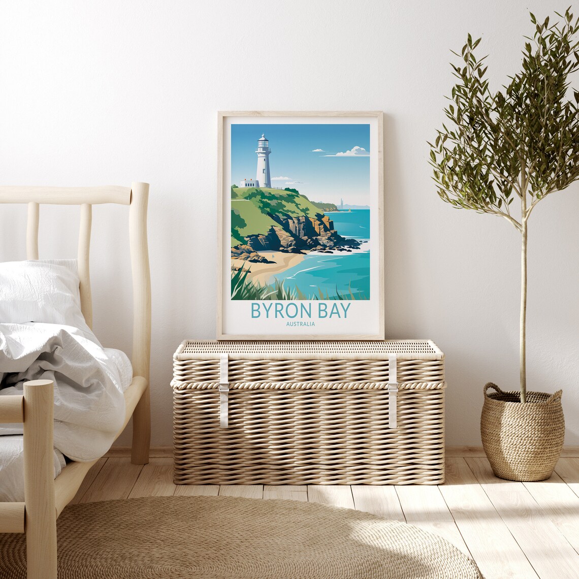 Byron Bay Australia Lighthouse Coastal Headland Travel Poster - Image 3