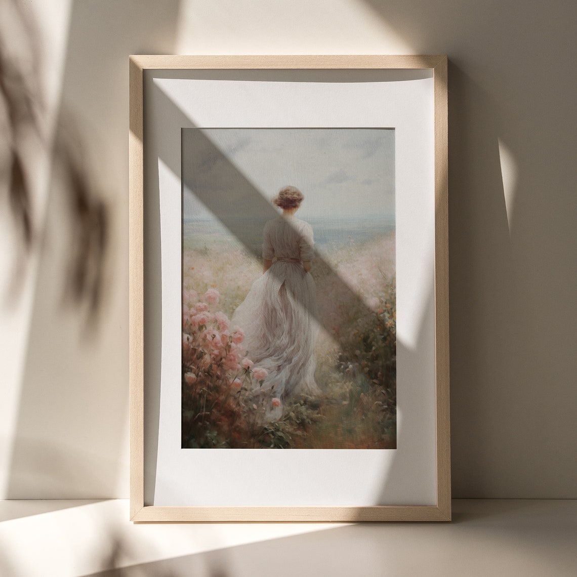 Woman Wildflower Field Painting Spring Romantic Cottage Art Poster - Image 4
