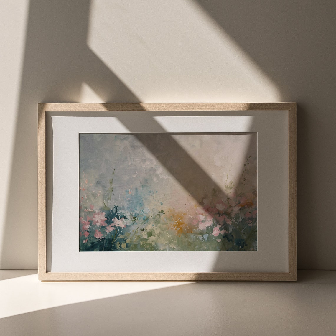 Abstract Spring Flower Field Pastel Blossom Landscape Painting Print - Image 4