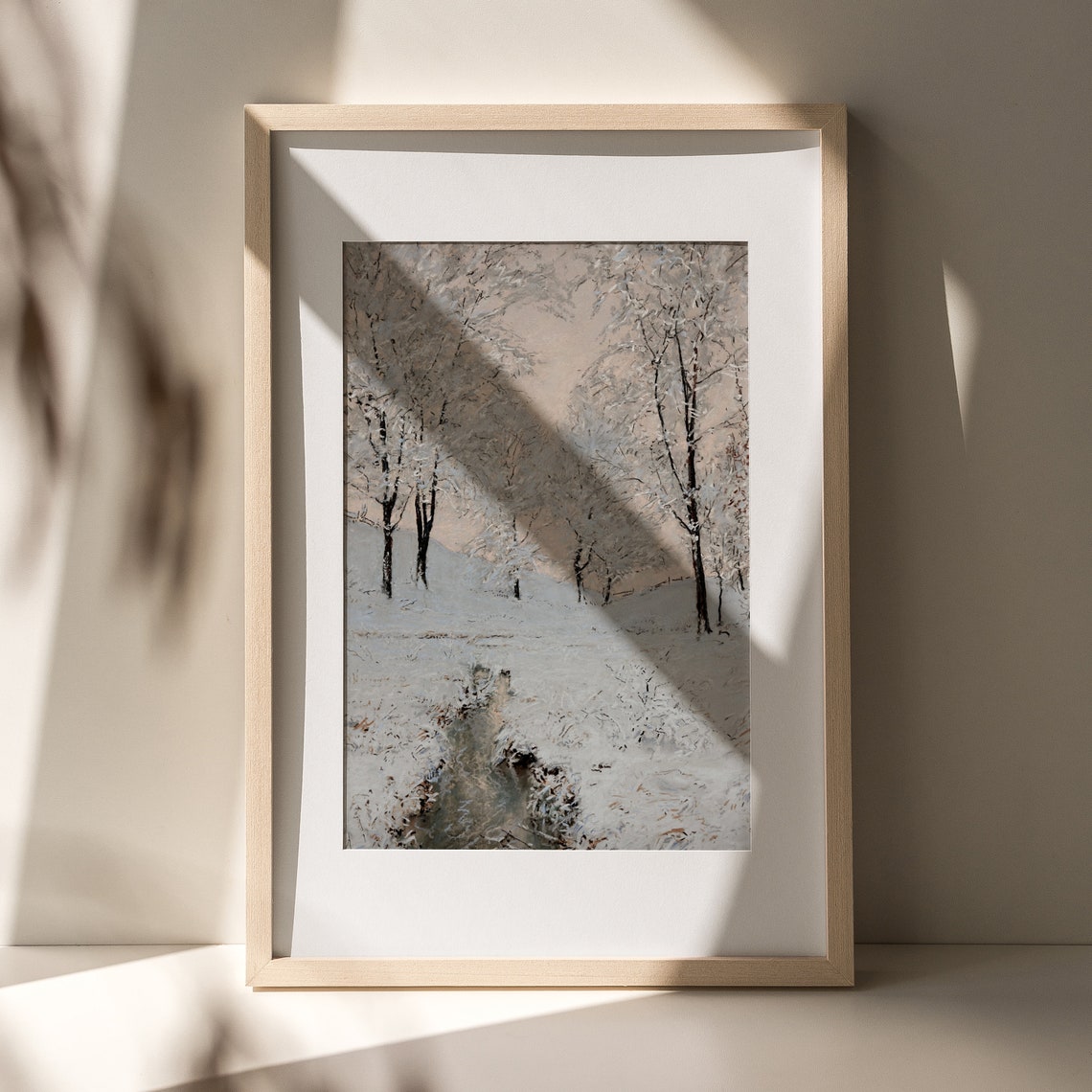 Vintage Snowy Forest Winter Landscape With Frosted Trees Stream Poster - Image 6