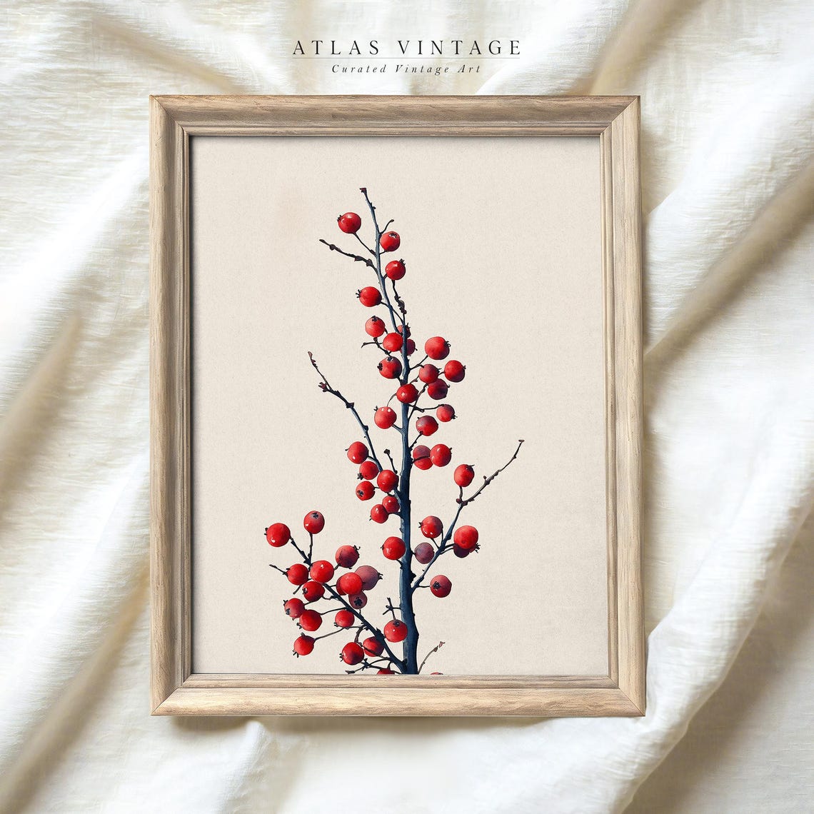 Red Winterberry Branch Vintage Botanical Illustration Poster - Image 5