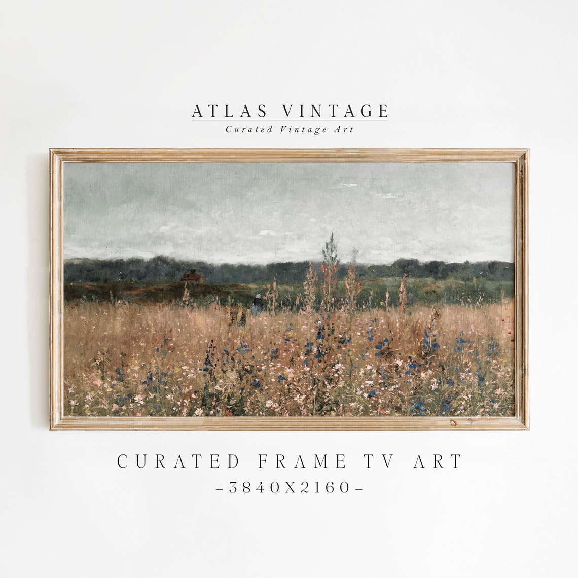 Sunlit Wildflower Field Vintage Summer Landscape Painting Poster