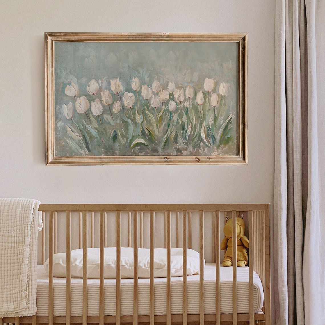 Vintage Tulip Flower Summer Tv Art White Floral Spring Painting Tv Art Botanical Garden Farmhouse Decor French Country Screensaver - Image 6