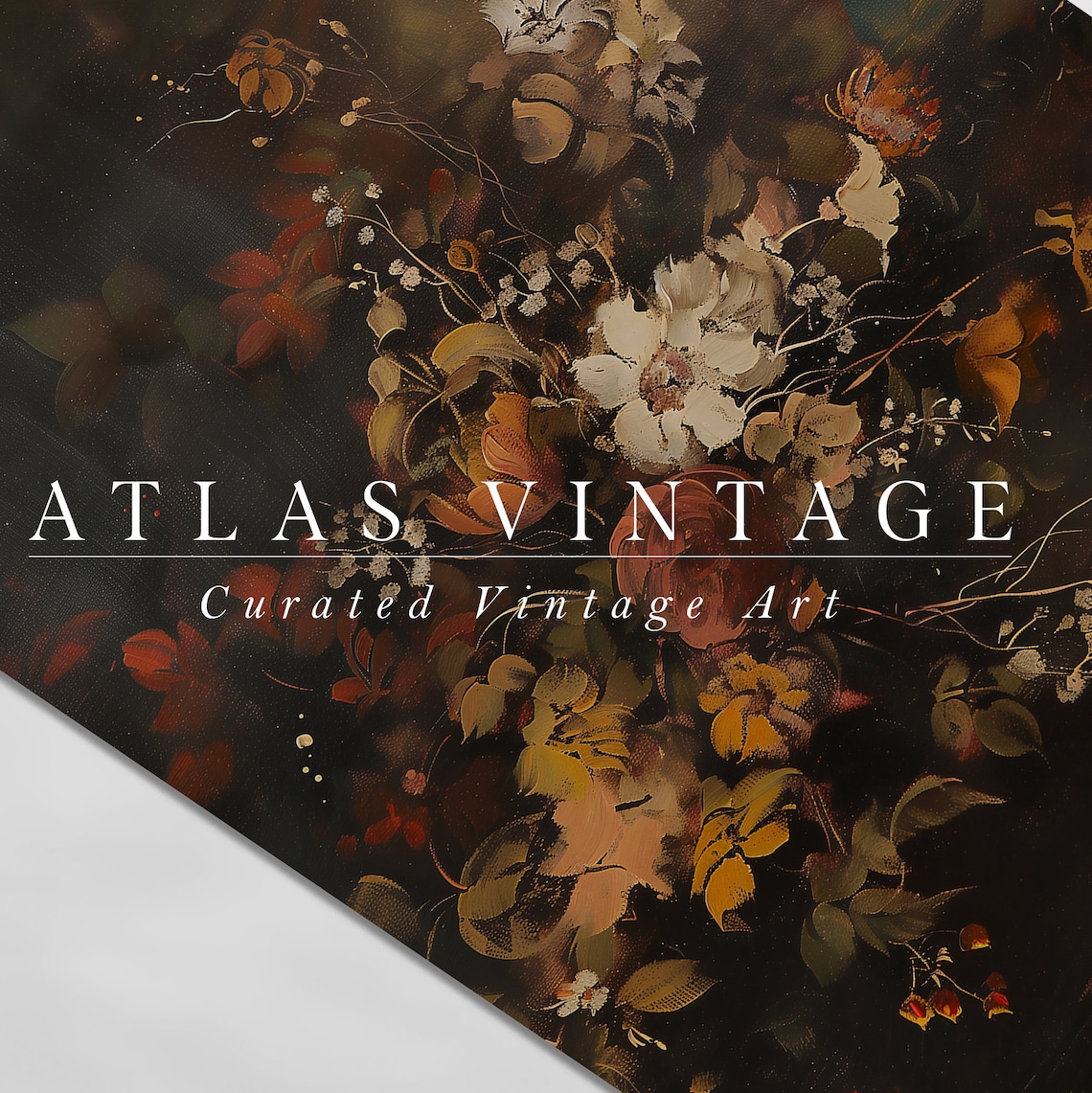 Dark Moody Floral Still Life with Roses on Black Background Poster - Image 7