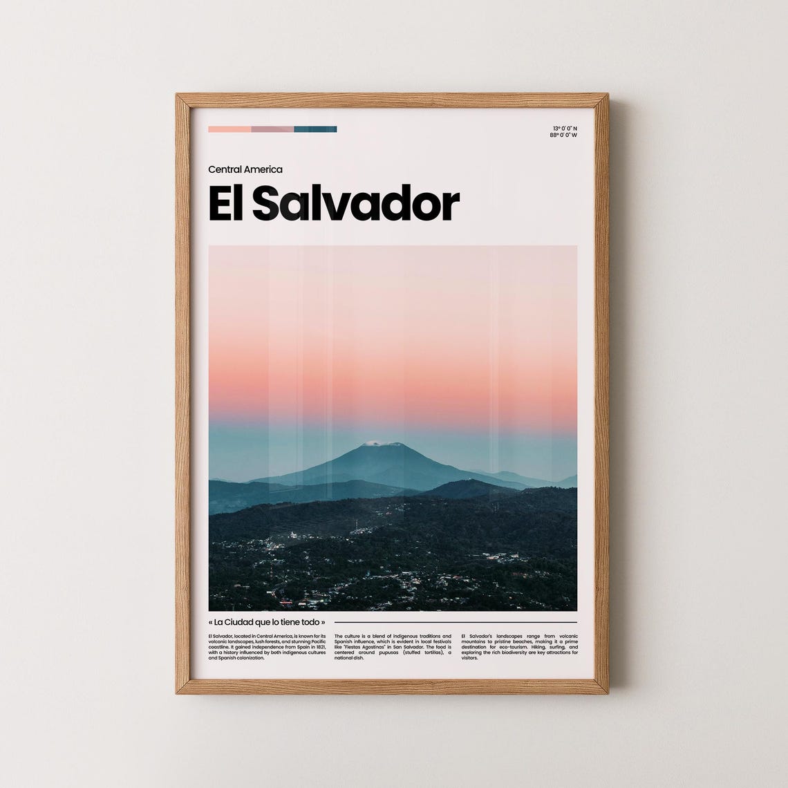 El Salvador Poster El Salvador Print El Salvador Photo El Salvador Art Central America Poster Central America Print Travel Poster Gift