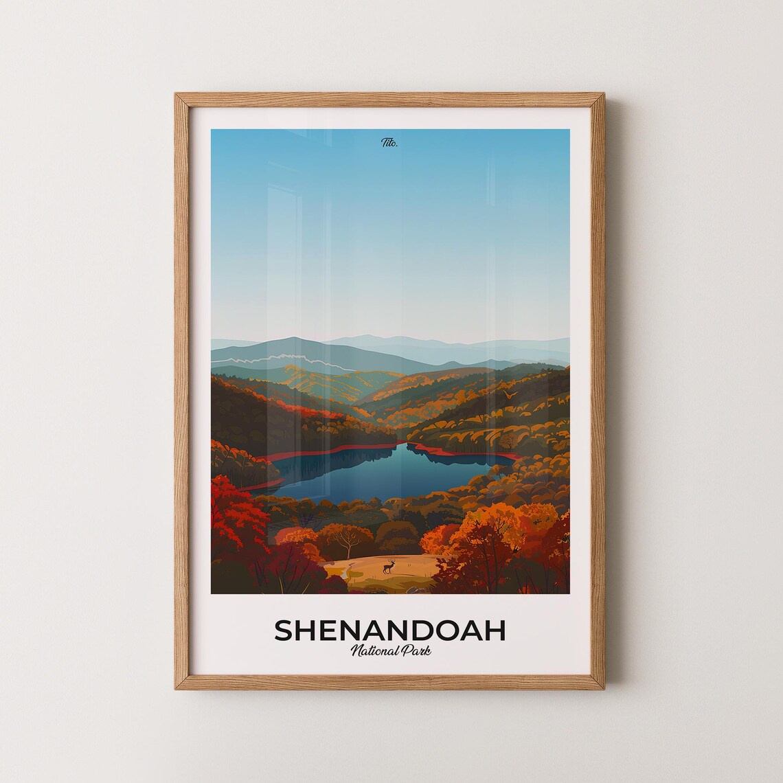 Shenandoah National Park Fall Foliage Lake Misty Mountain Vista Poster