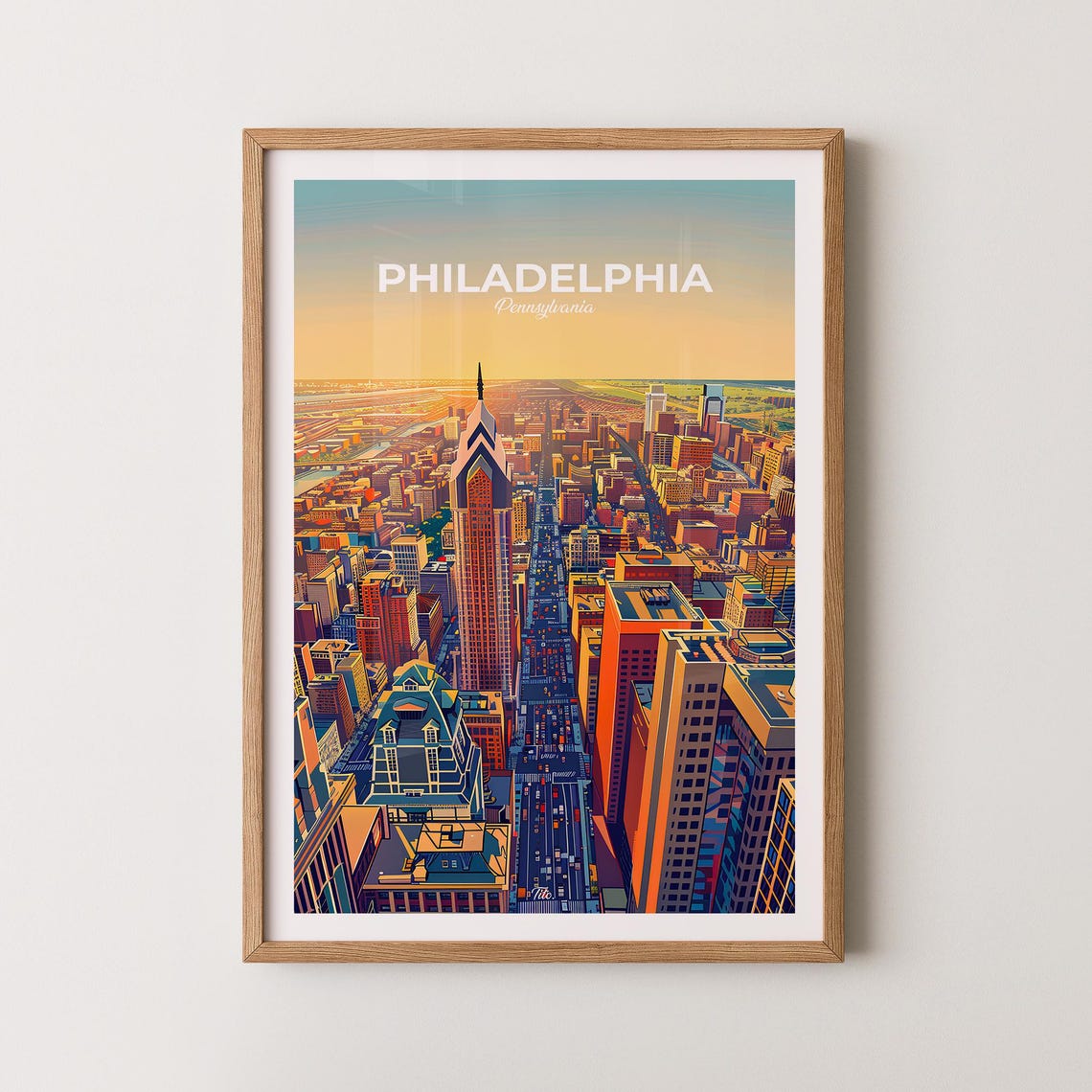 Philadelphia Poster Philadelphia Travel Poster Philadelphia Art Print Philadelphia Wall Art Pennsylvania Poster Gift For Travelers