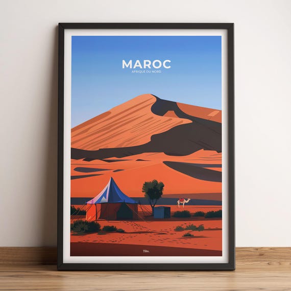 Morocco Poster Morocco Travel Poster Morocco Art Print Morocco Poster Morocco In North Africa Customizable Gift