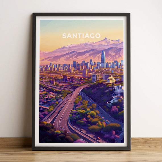 Santiago Poster Santiago Travel Poster Santiago Poster Santiago In Chile Customizable Gift