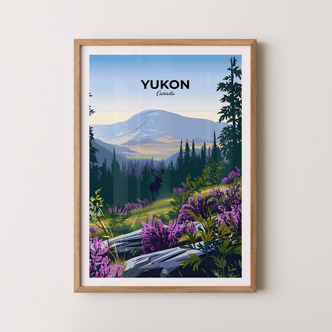 Yukon Canada Moose Mountain Meadow Wildflowers Wilderness Poster