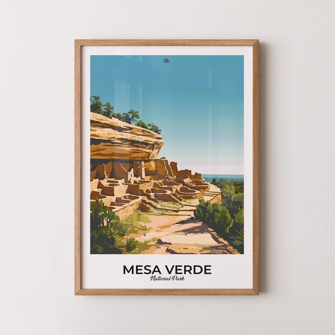Mesa Verde National Park Ancestral Pueblo Ruins Travel Wall Poster