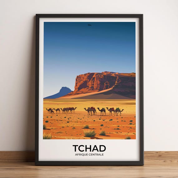 Chad Poster Chad Travel Poster Chad Art Print Chad Poster Sudan In Central Africa Travel Gift